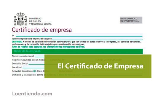 El certificado de empresa