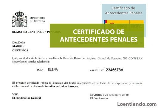 Certificado antecedentes
