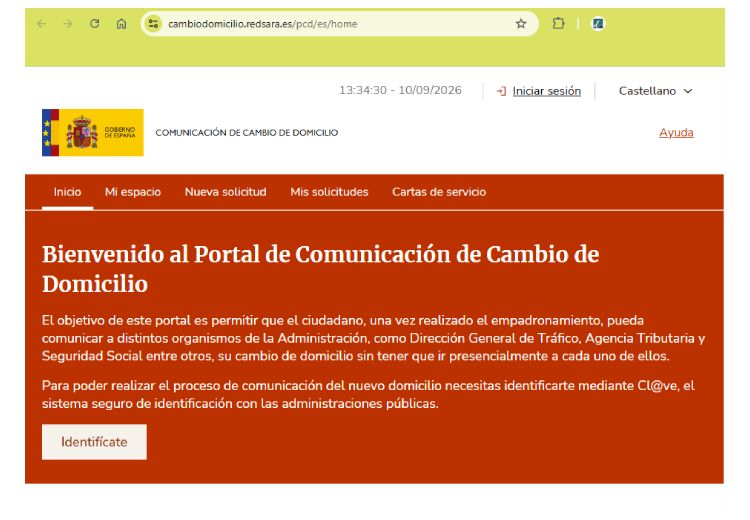 Portal del cambio de domicilio
