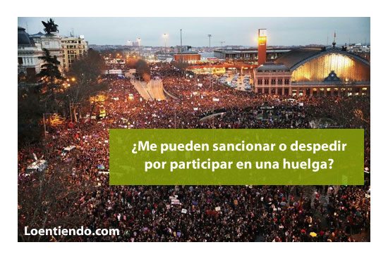 Sancionar o despedido por participar en huelga