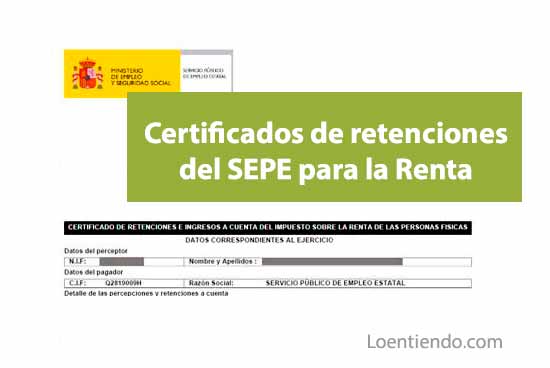 Obtener certificado retenciones IRPF SEPE declaración Renta