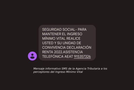 SMS informativo Agencia Tributaria