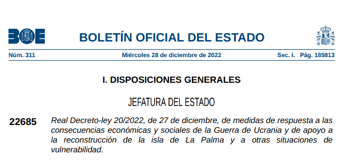 Real Decreto-ley 20/2022