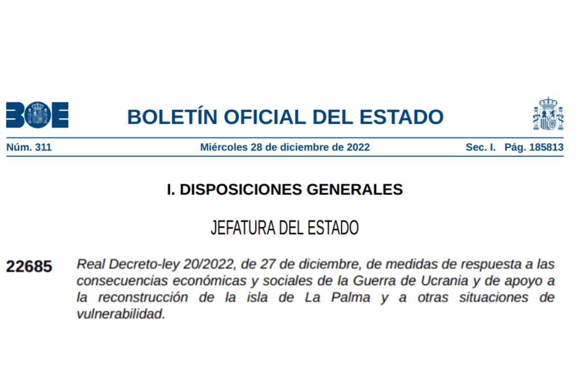 Texto completo Real Decreto-Ley 20/2022