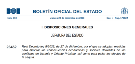 Real Decreto-ley 8/2023