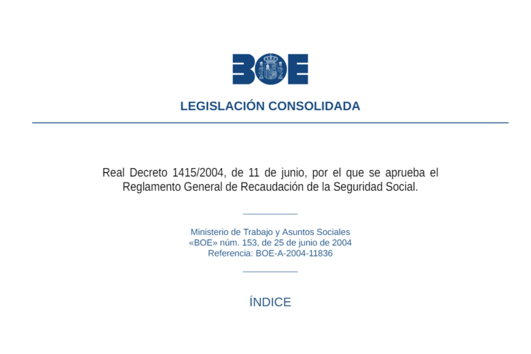 Reglamento General de Recaudación de la Seguridad Social