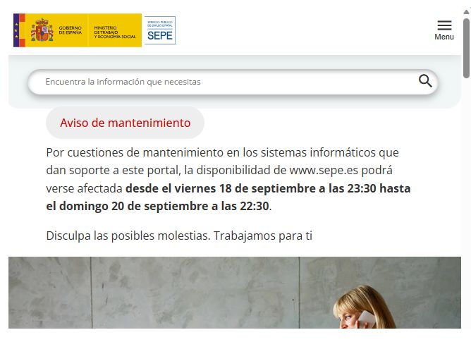 No funciona web del SEPE